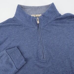 GenTeal Heathered 1/4 Zip Pullover Blue Long Sleeve Mens Large Shirt